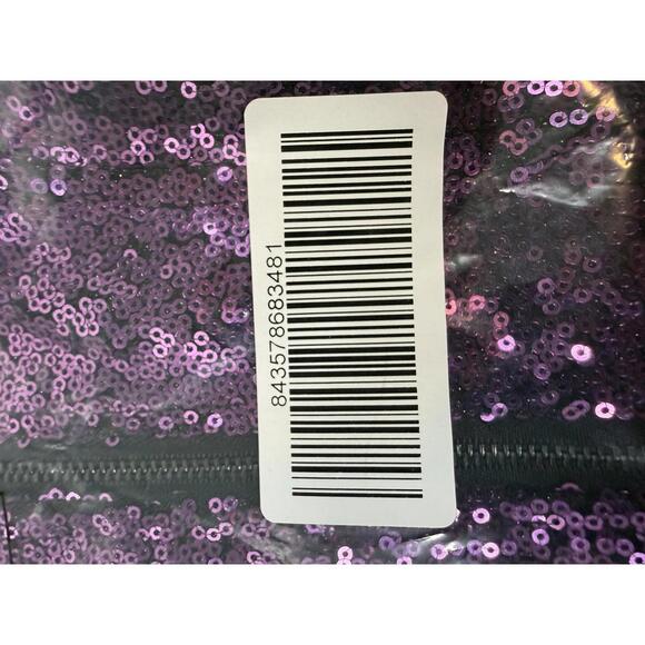 NWT Colleen Lopez Purple Sequin Moto Jacket Sparkly Biker Blazer Size Small - Picture 5 of 5